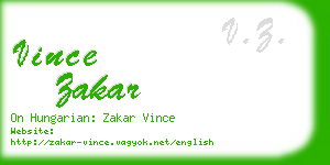 vince zakar business card